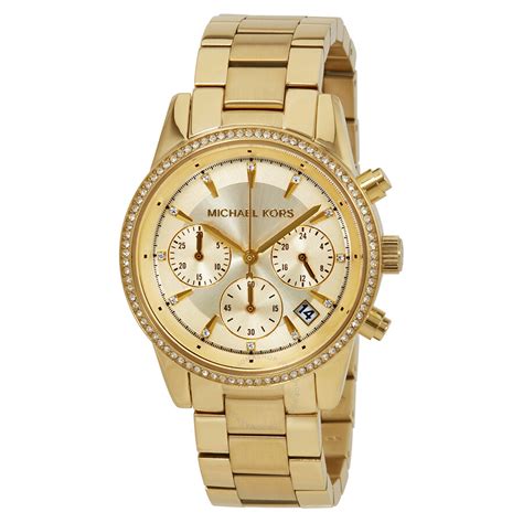 michael kors uhr chronograph gold|Michael Kors gold watch women.